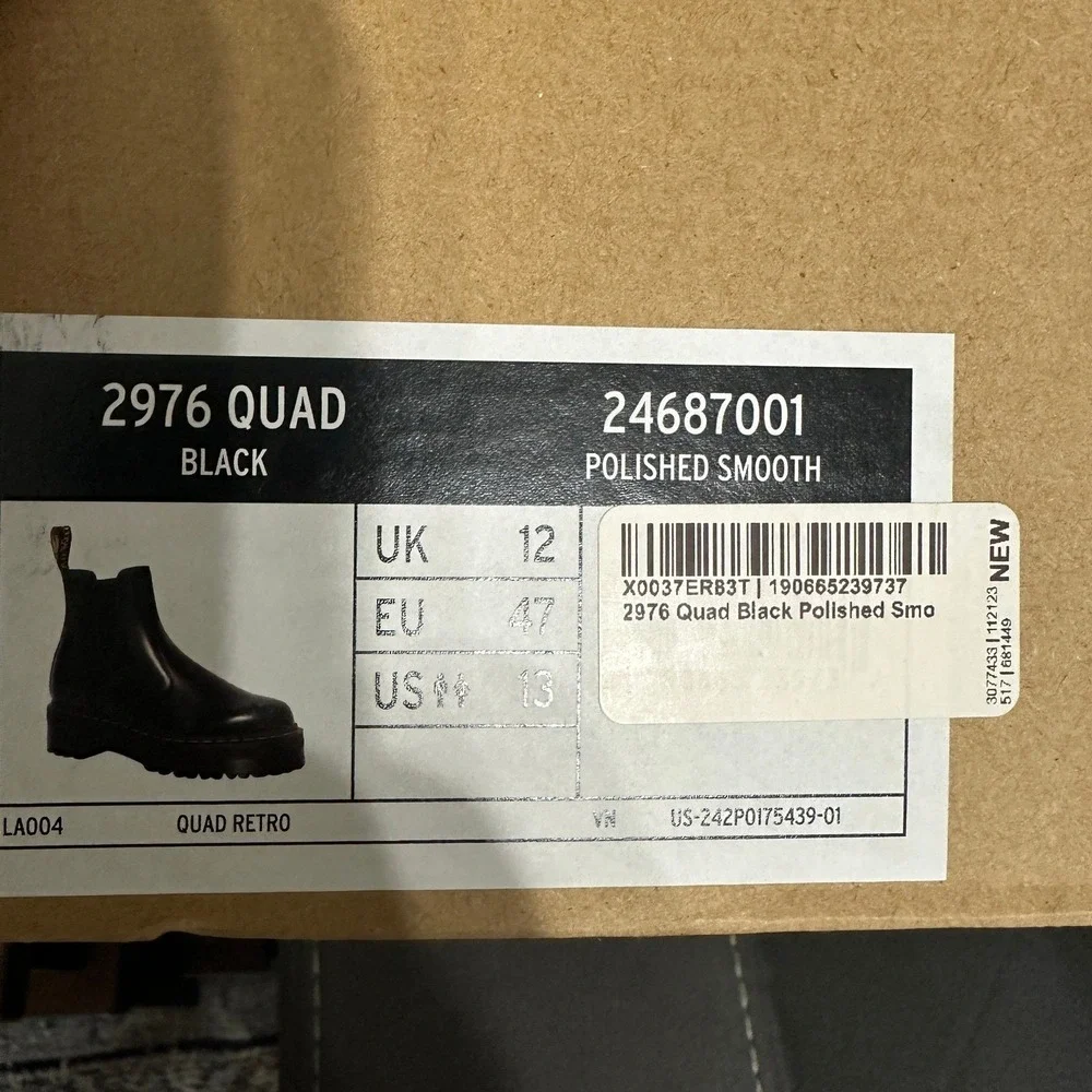 Dr. Martens Leather Boots Mens Size 13 Chelsea 2976 Quad Smooth Black
